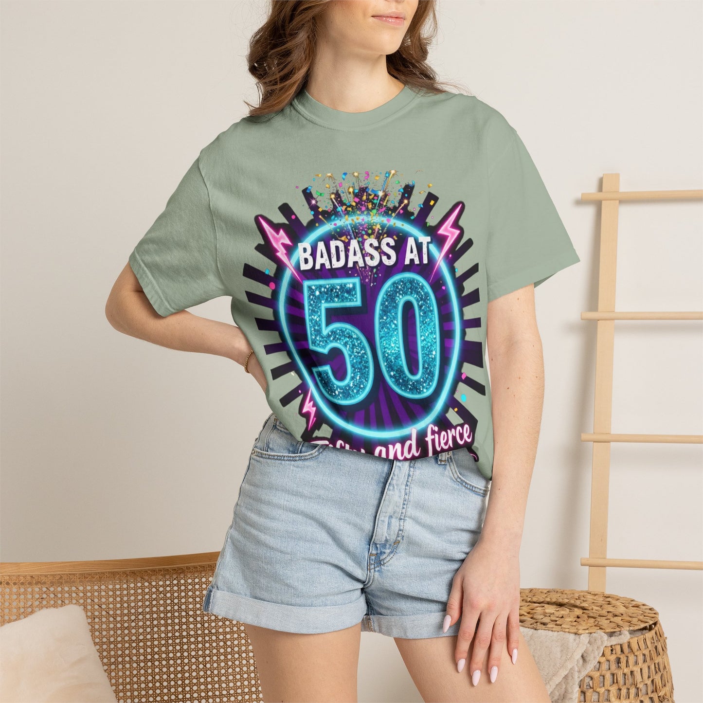Badass at 50 T-Shirt — Fifty and Fierce Birthday Tee