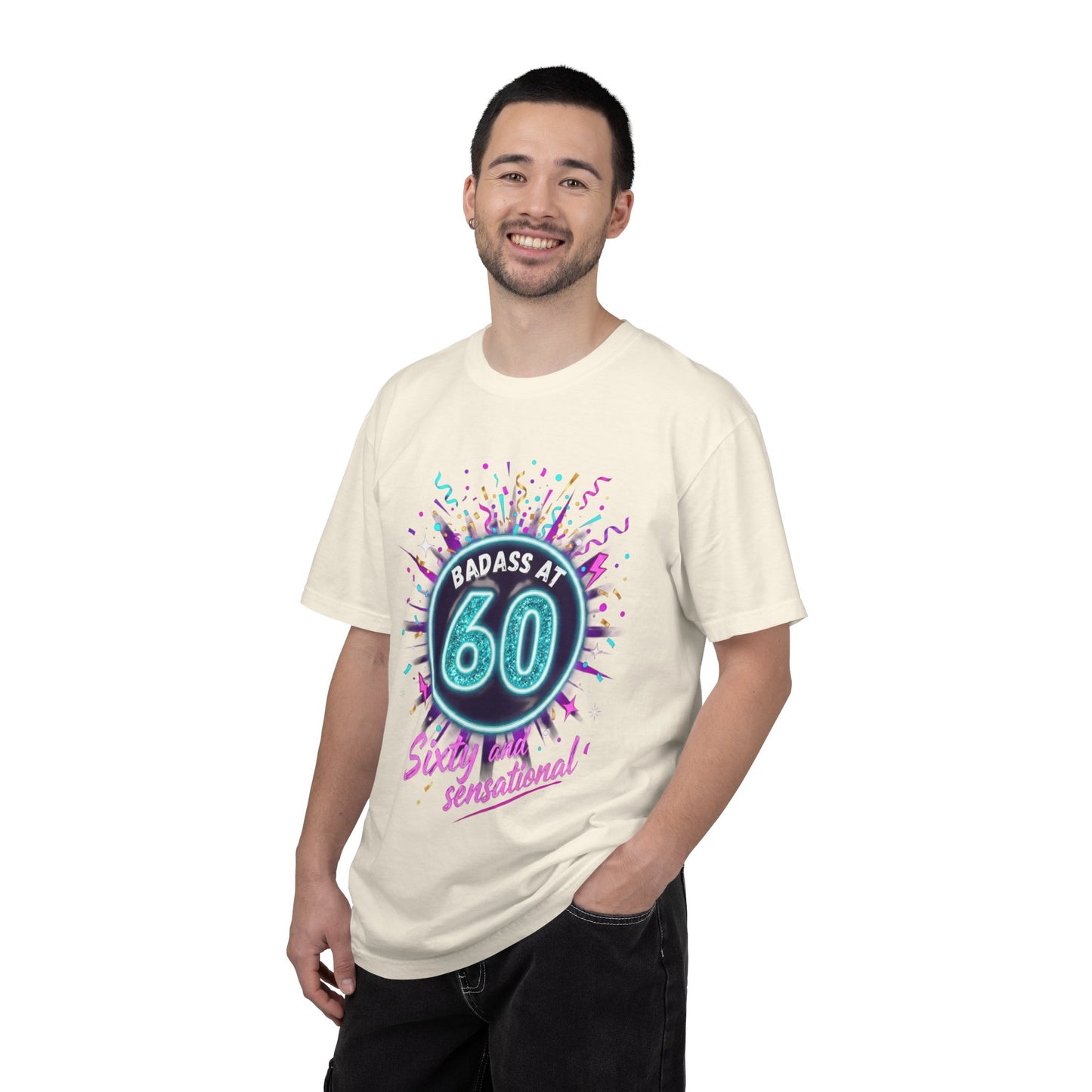 Badass at 60 Graphic T-Shirt — Sixty & Sensational Birthday Tee