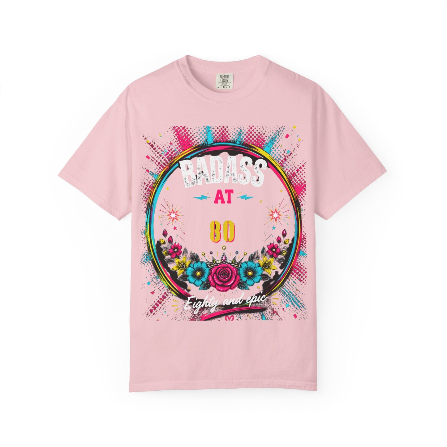 80th Birthday Floral T-Shirt — Turning 80 Celebration Tee