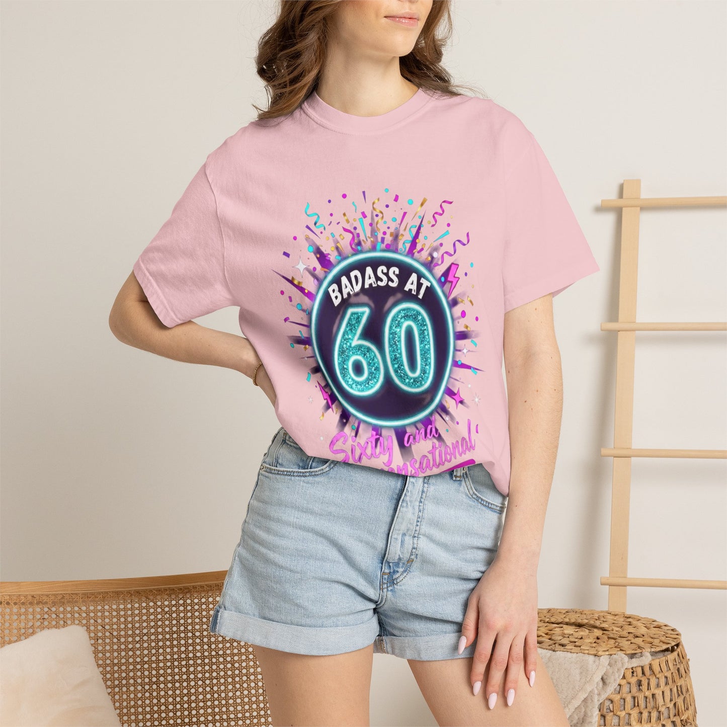 Badass at 60 Graphic T-Shirt — Sixty & Sensational Birthday Tee