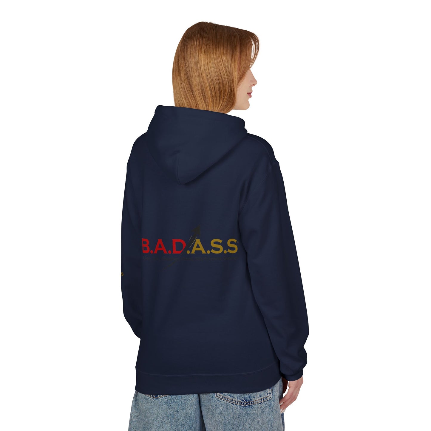 B.A.D.A.S.S. Hoodie - Motivational Arrow Graphic Pullover (Believe Act Discipline Adapt Stay Focused Succeed)