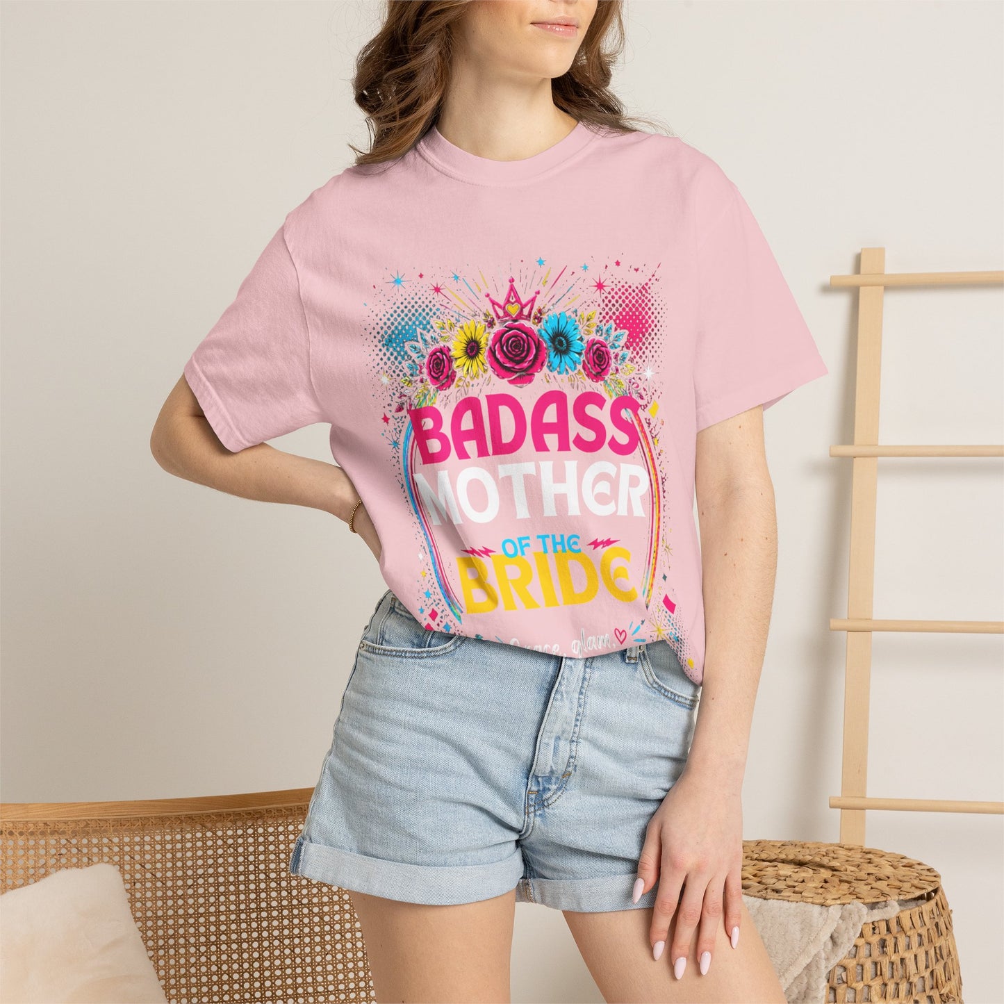 Badass Mother of the Bride T-Shirt — Floral Bridal Party Tee for Moms