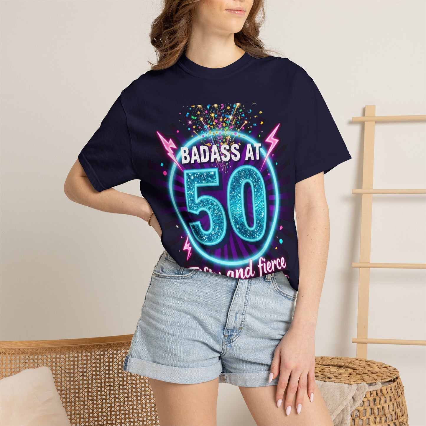 Badass at 50 T-Shirt — Fifty and Fierce Birthday Tee