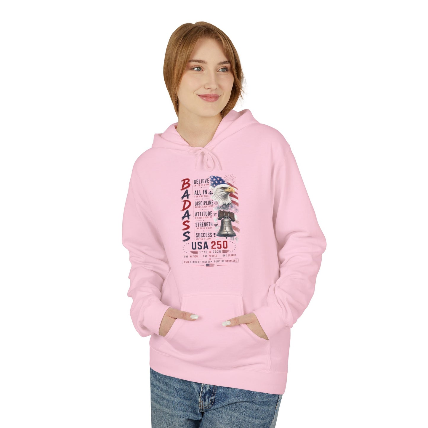 Badass USA Eagle Hoodie — Patriotic American Flag Eagle Graphic