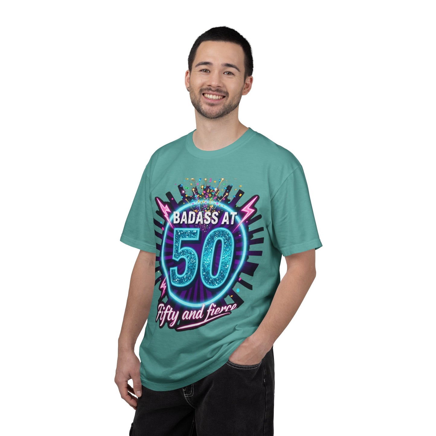 Badass at 50 T-Shirt — Fifty and Fierce Birthday Tee