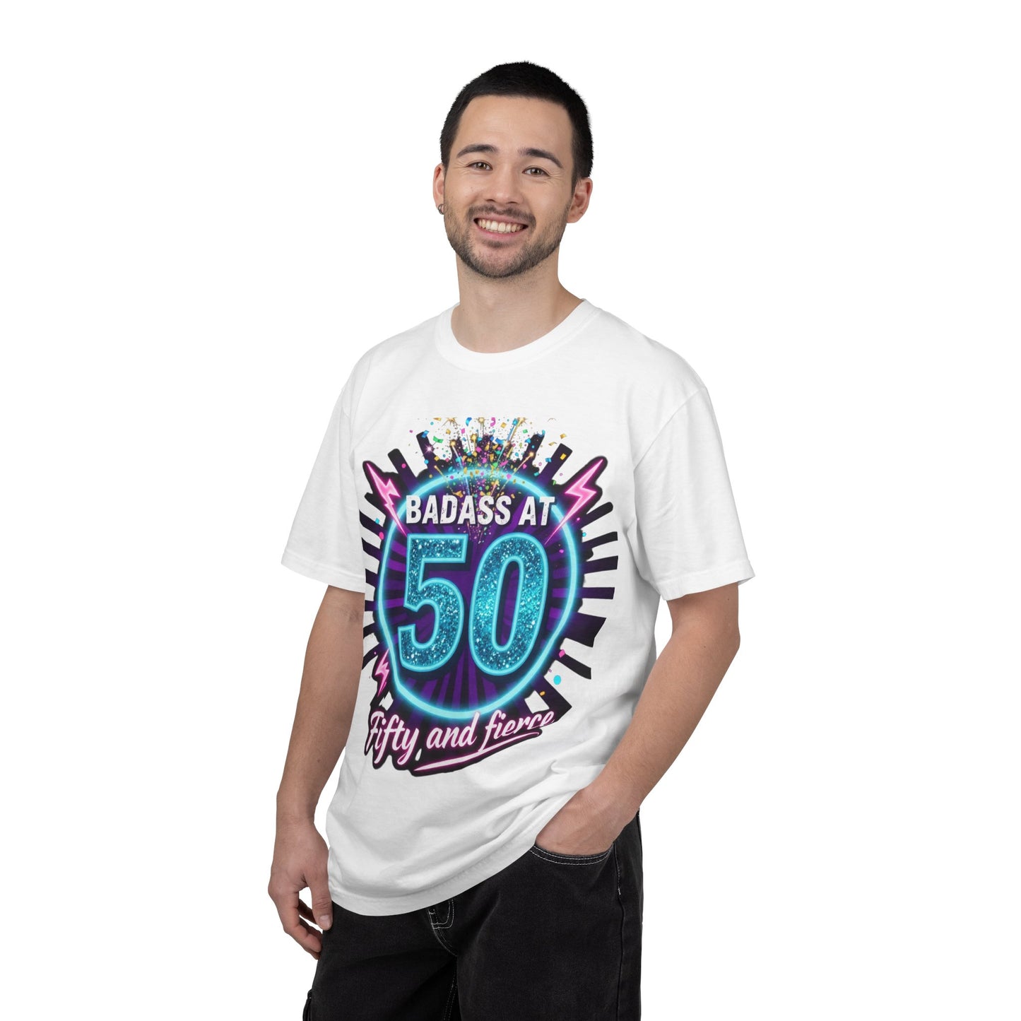 Badass at 50 T-Shirt — Fifty and Fierce Birthday Tee