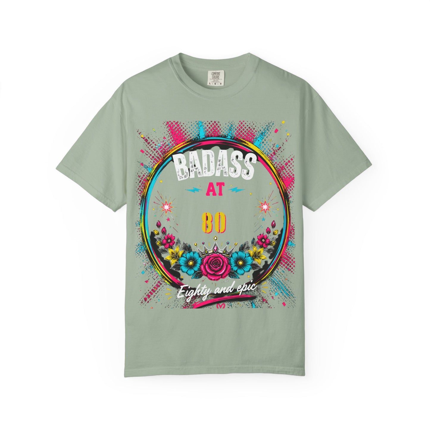 80th Birthday Floral T-Shirt — Turning 80 Celebration Tee