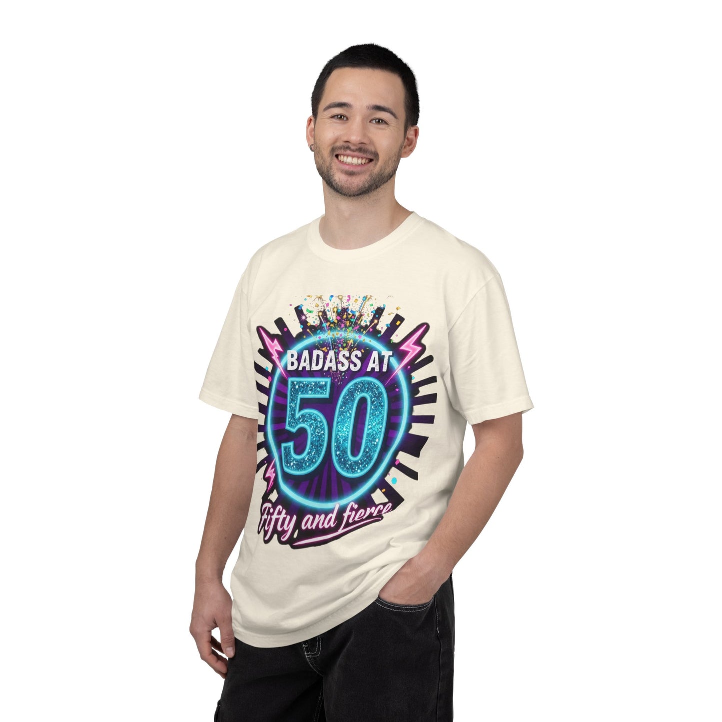 Badass at 50 T-Shirt — Fifty and Fierce Birthday Tee