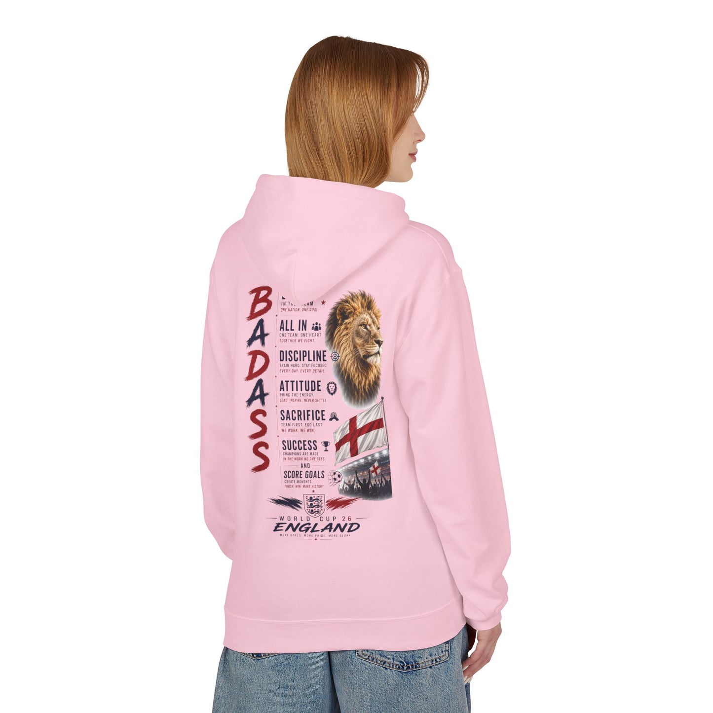 Hoodie — "Badass" England Football Supporter Graphic Hoodie