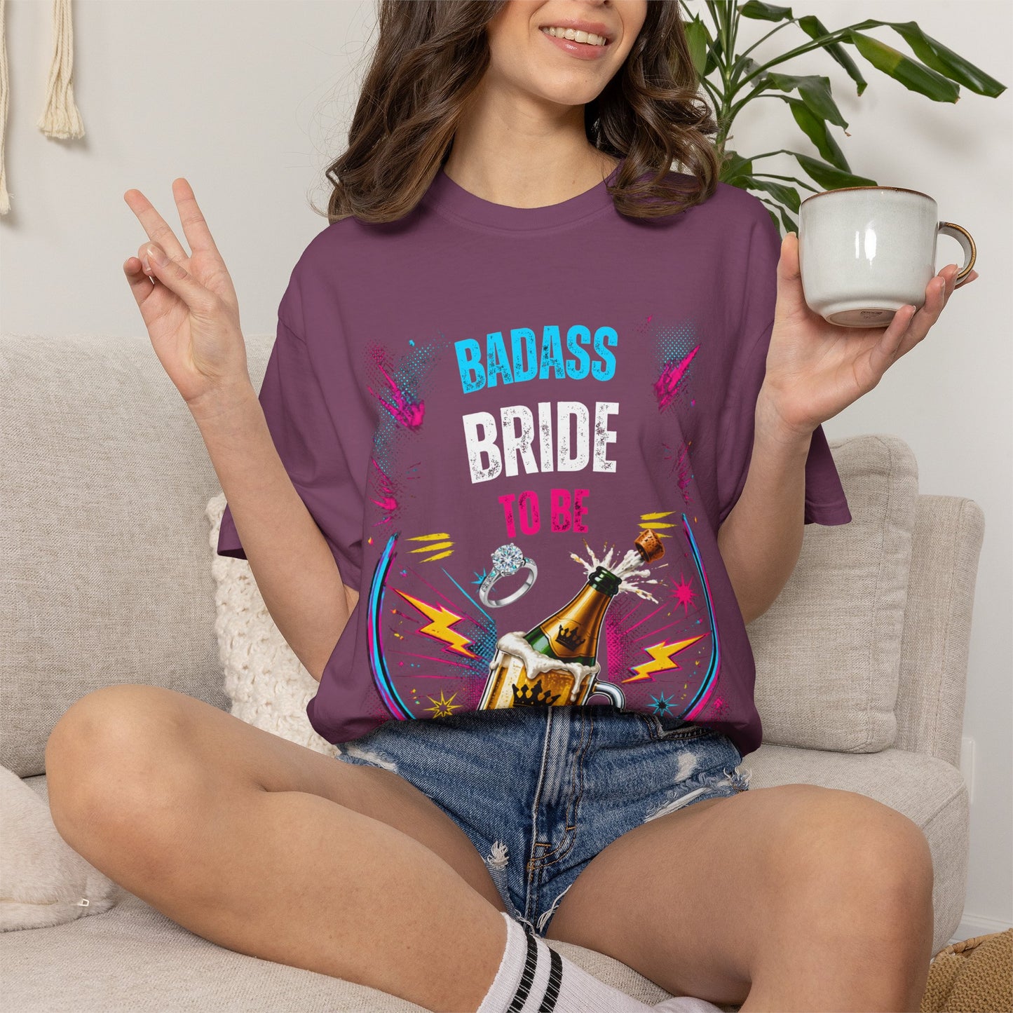 Badass Bride To Be T-Shirt — Bachelorette Party Champagne Tee
