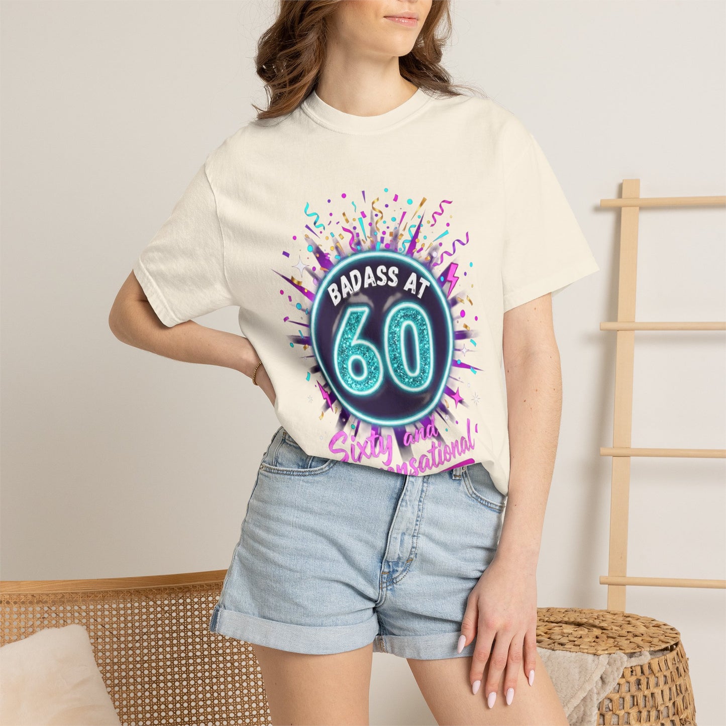 Badass at 60 Graphic T-Shirt — Sixty & Sensational Birthday Tee