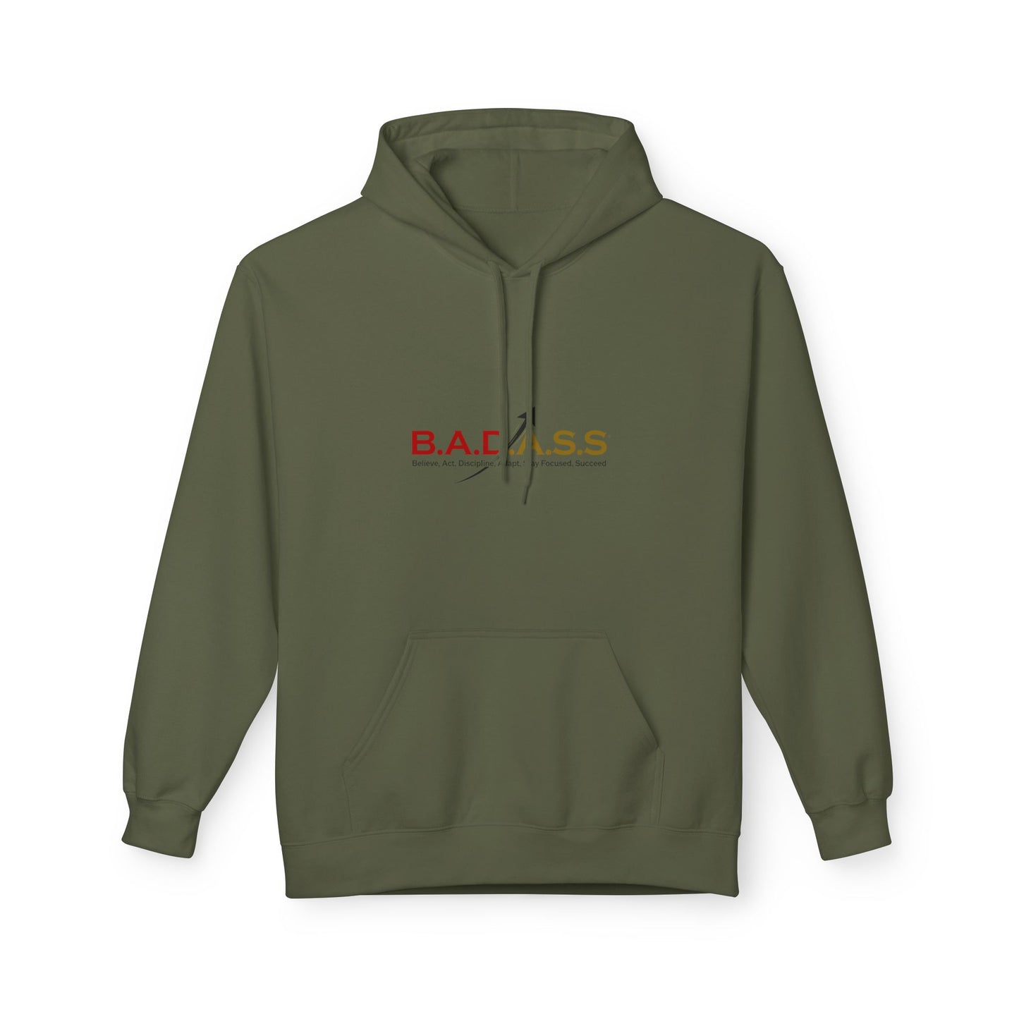 B.A.D.A.S.S. Hoodie - Motivational Arrow Graphic Pullover (Believe Act Discipline Adapt Stay Focused Succeed)