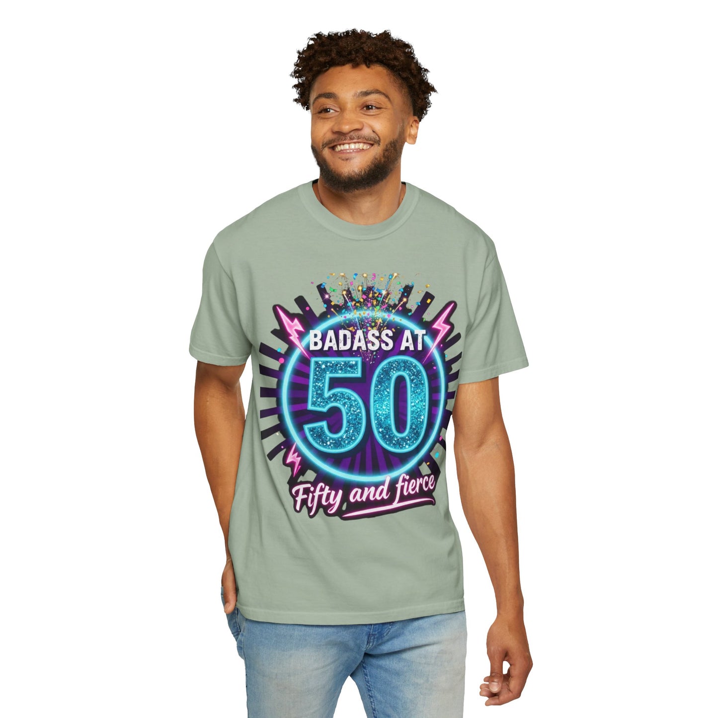 Badass at 50 T-Shirt — Fifty and Fierce Birthday Tee