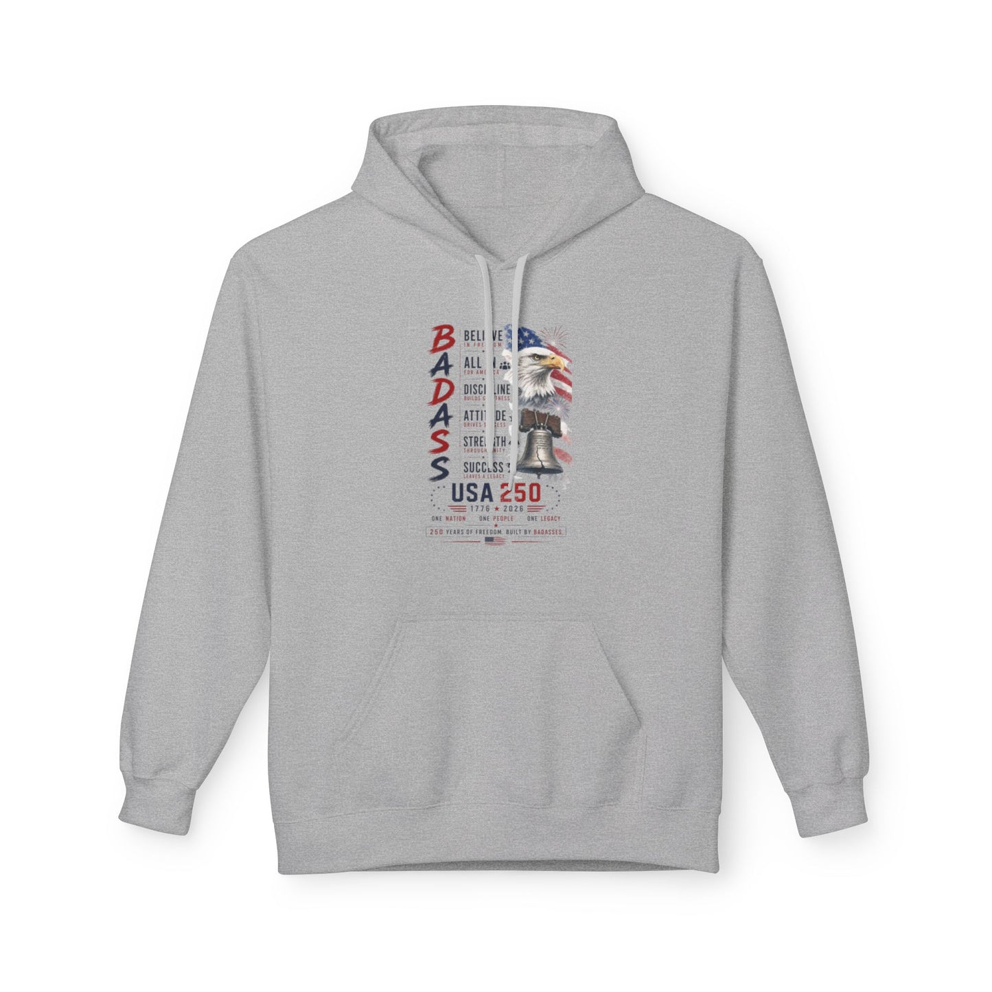 Badass USA Eagle Hoodie — Patriotic American Flag Eagle Graphic