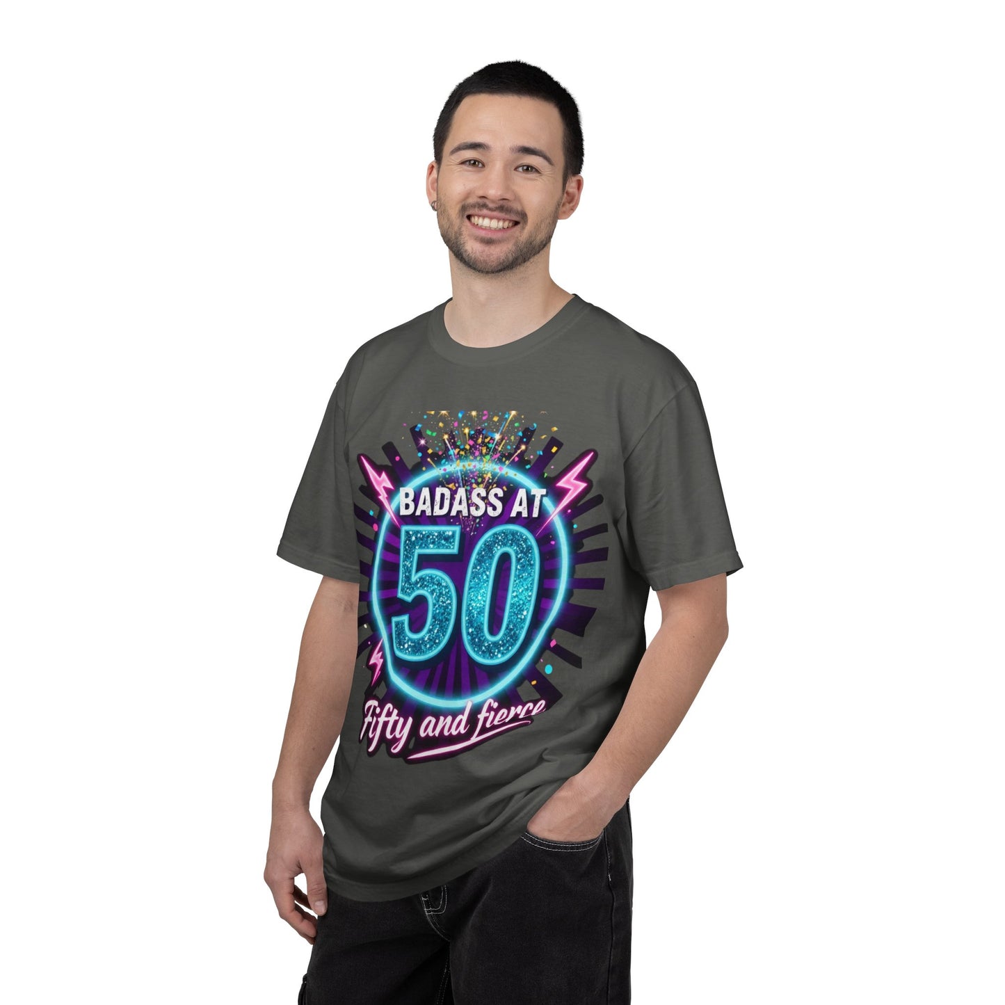 Badass at 50 T-Shirt — Fifty and Fierce Birthday Tee
