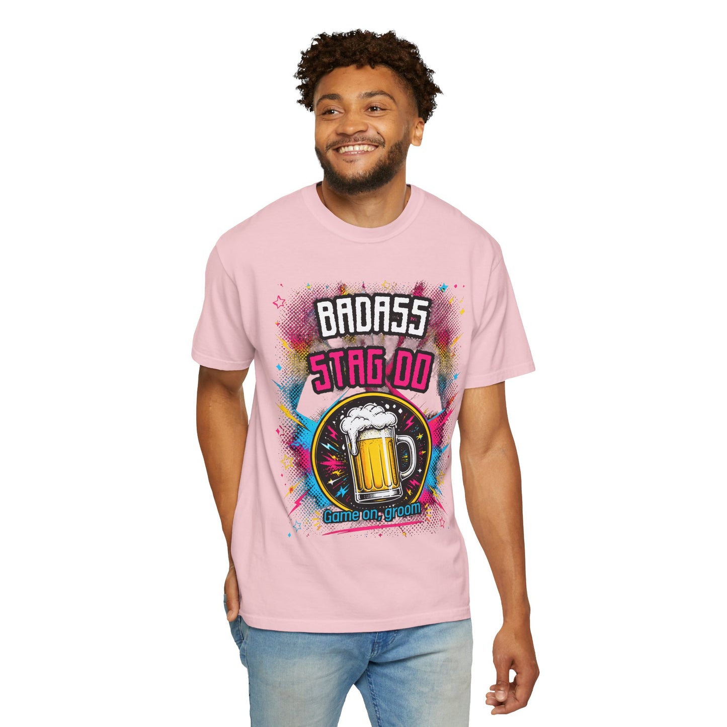 Stag Do T-Shirt — "Badass Stag Do" Beer Mug Bachelorette Party Tee