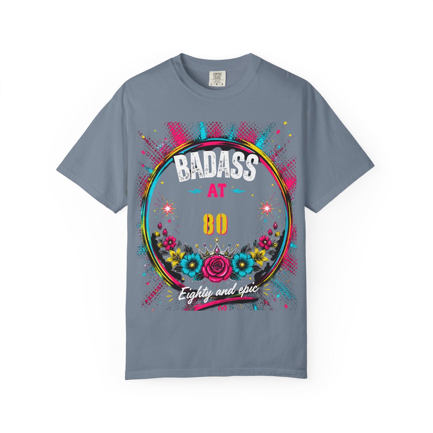 80th Birthday Floral T-Shirt — Turning 80 Celebration Tee