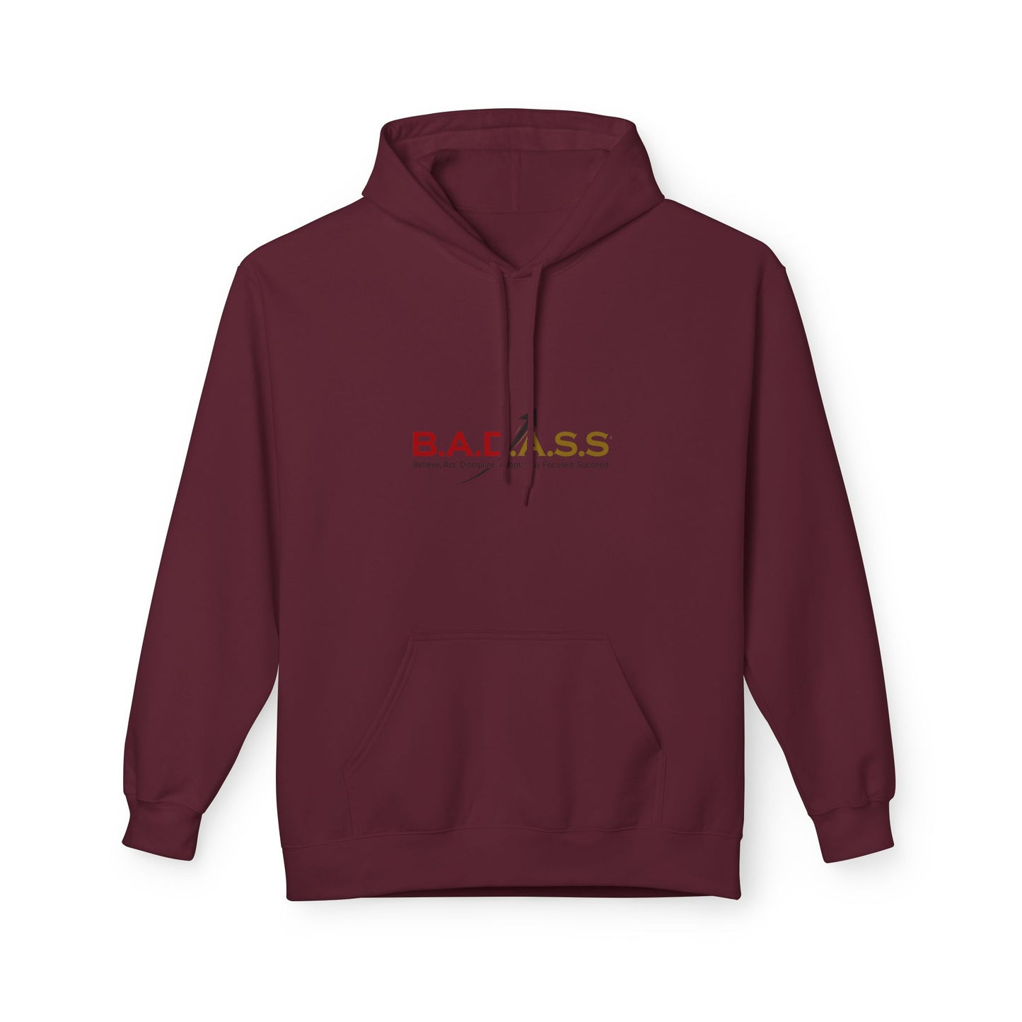 B.A.D.A.S.S. Hoodie - Motivational Arrow Graphic Pullover (Believe Act Discipline Adapt Stay Focused Succeed)