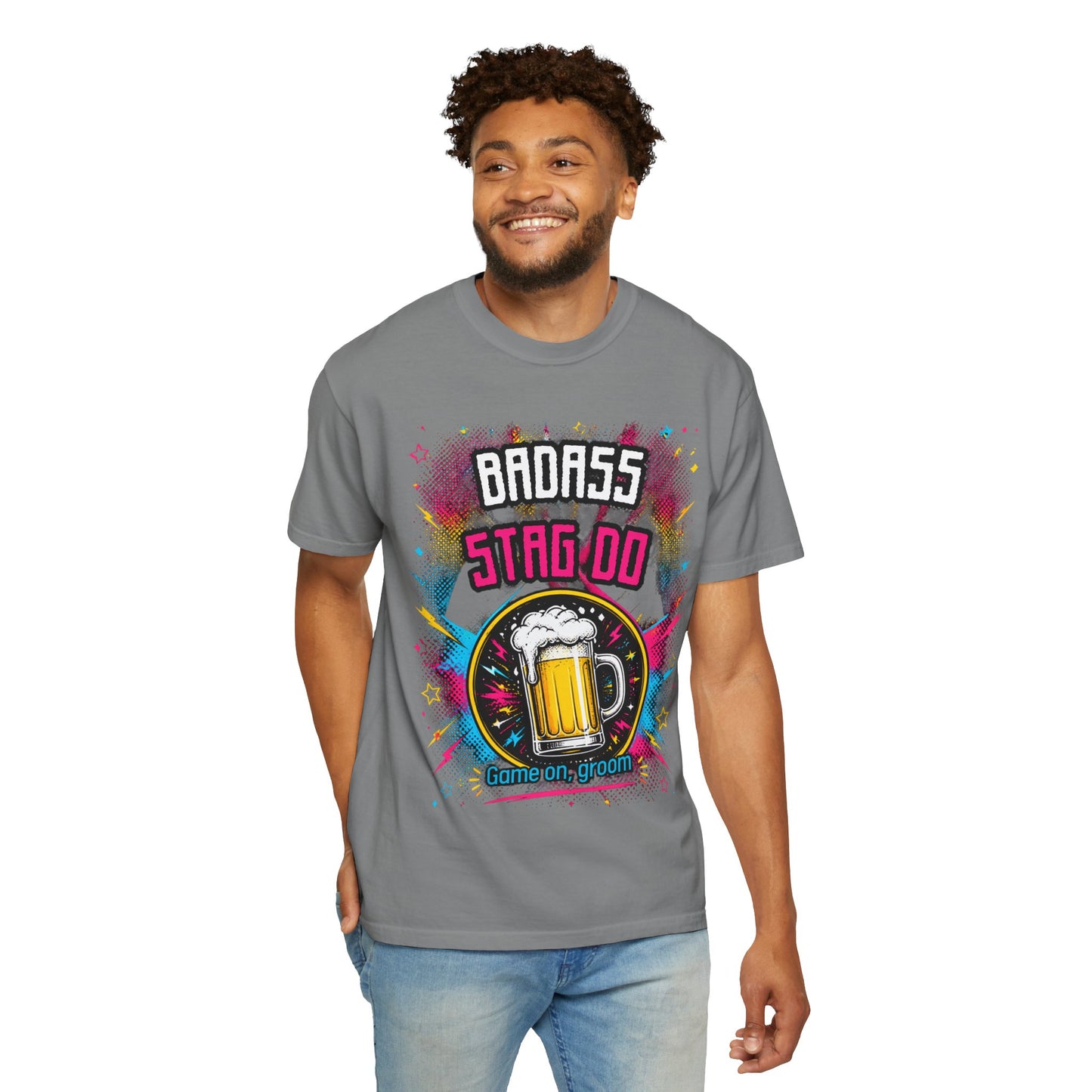 Stag Do T-Shirt — "Badass Stag Do" Beer Mug Bachelorette Party Tee