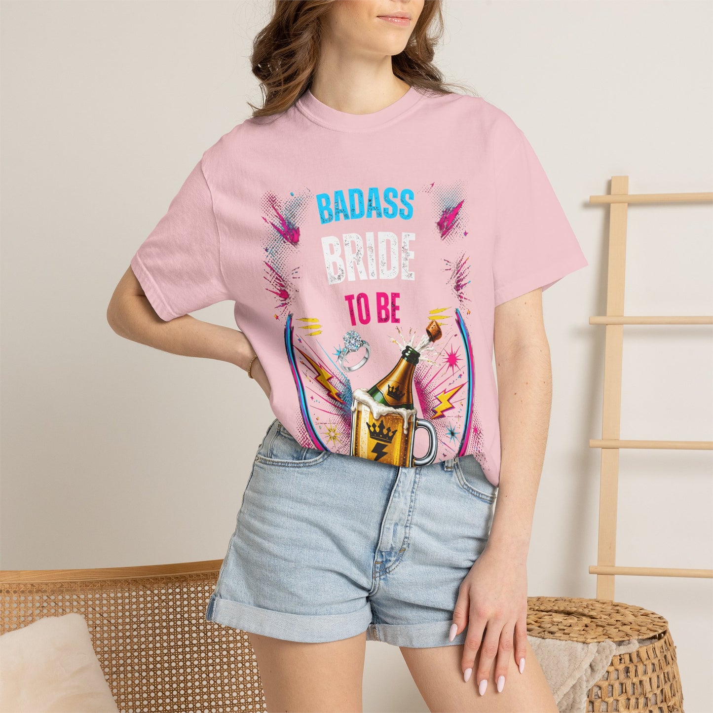 Badass Bride To Be T-Shirt — Bachelorette Party Champagne Tee