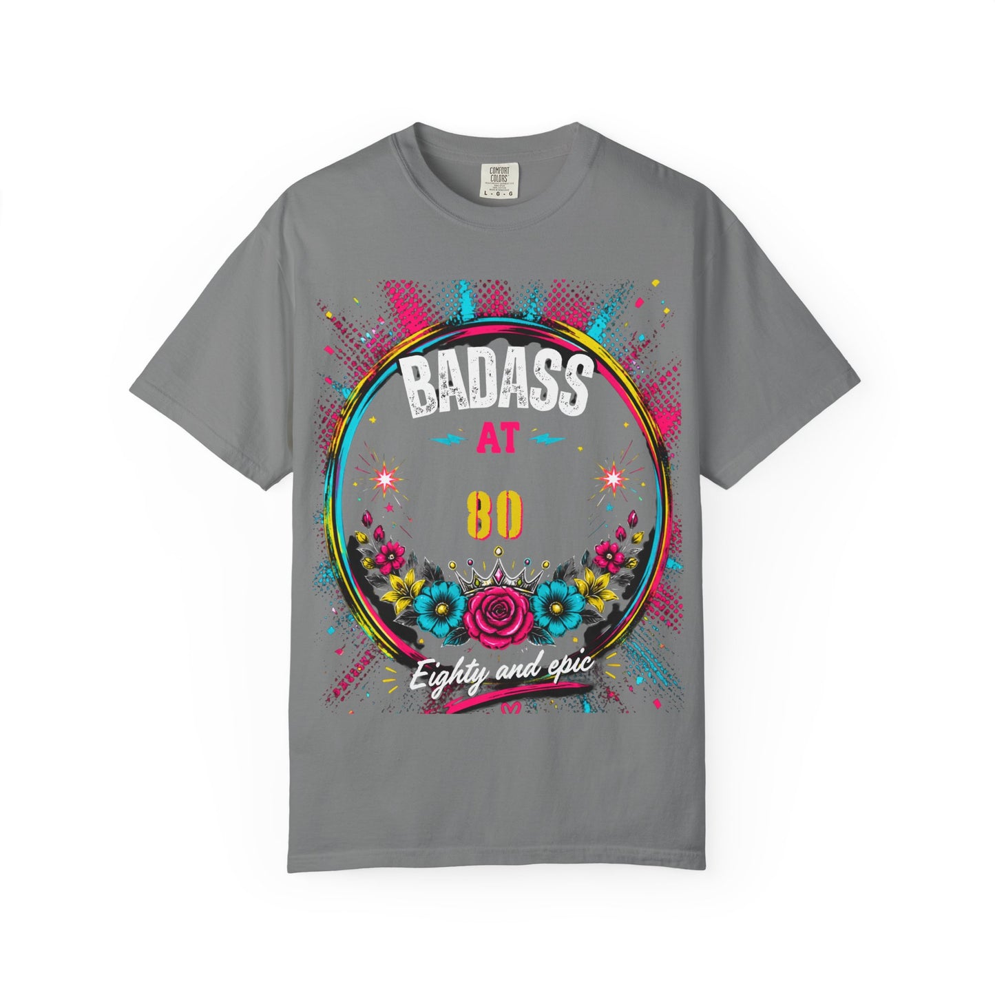 80th Birthday Floral T-Shirt — Turning 80 Celebration Tee