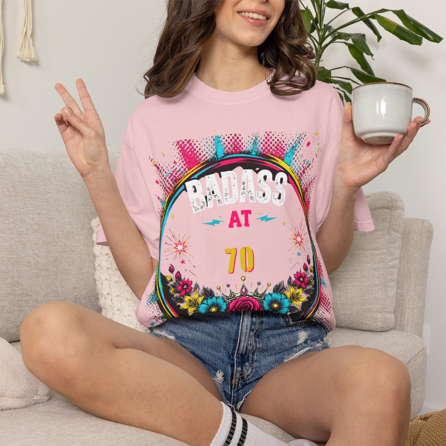 70th Birthday Floral Graphic T-Shirt