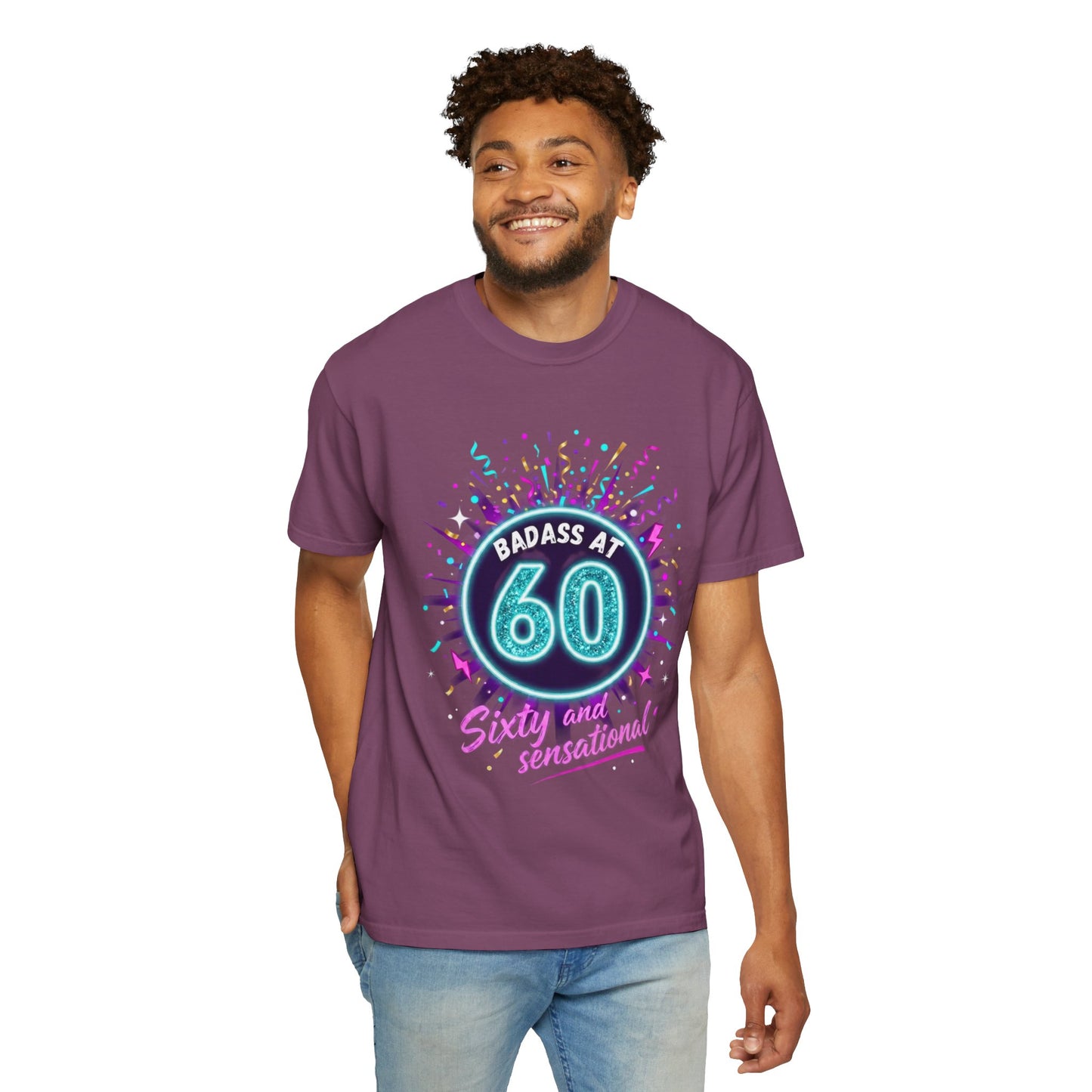 Badass at 60 Graphic T-Shirt — Sixty & Sensational Birthday Tee
