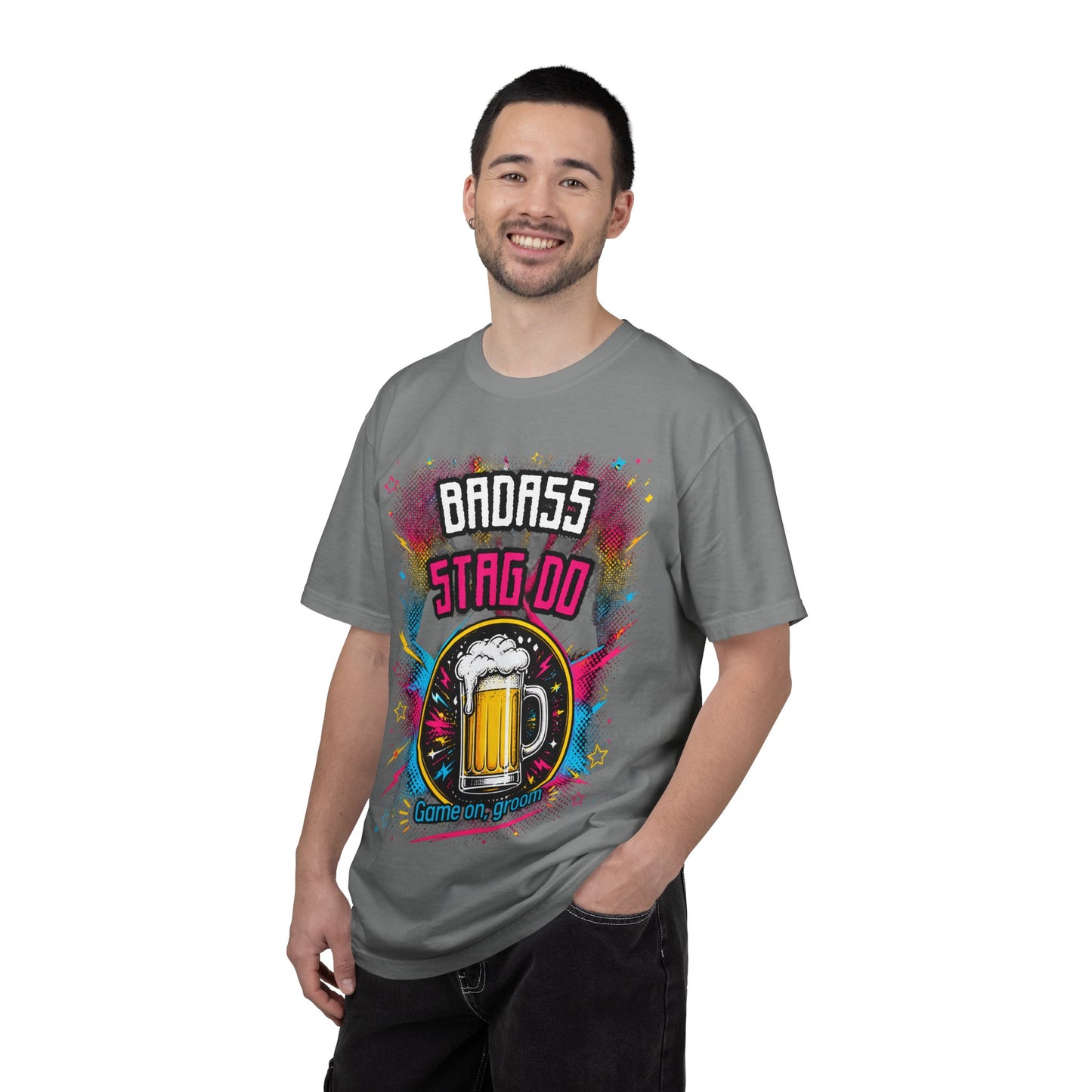 Stag Do T-Shirt — "Badass Stag Do" Beer Mug Bachelorette Party Tee