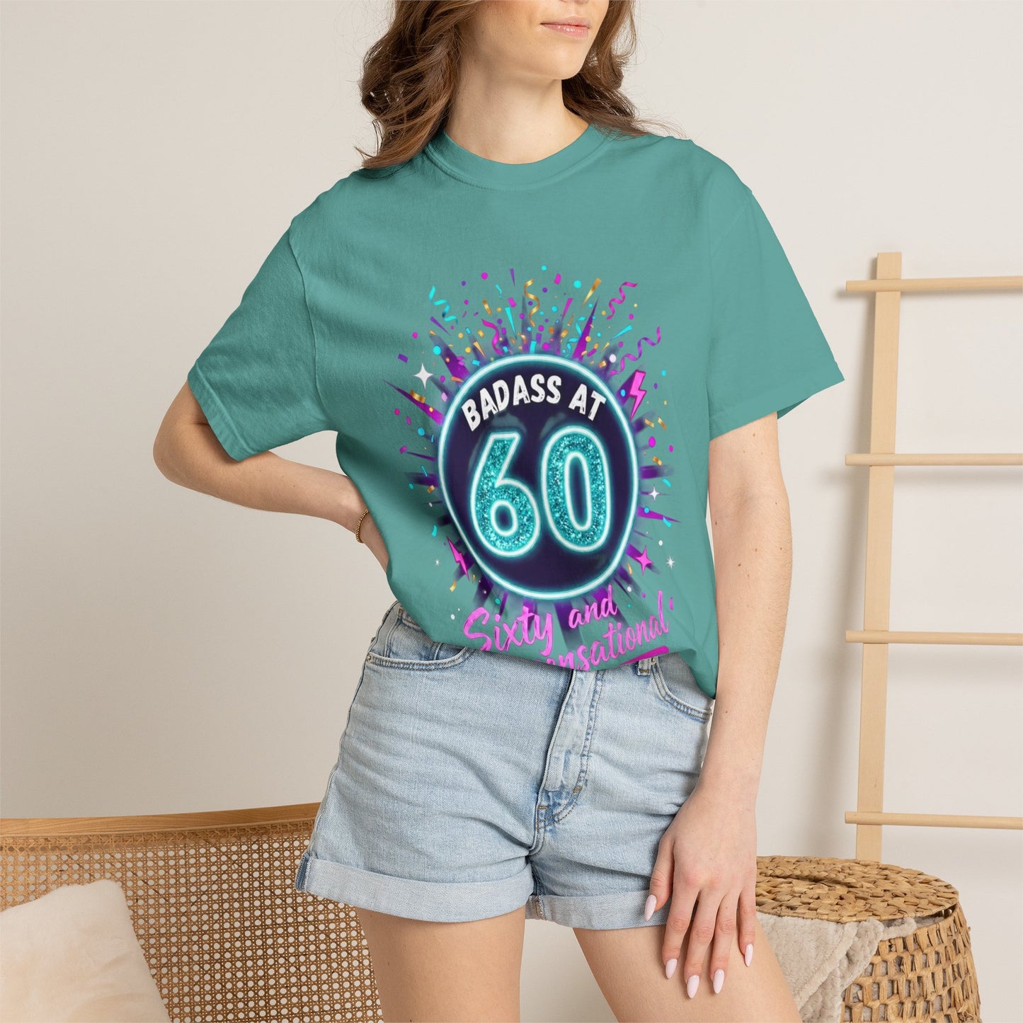 Badass at 60 Graphic T-Shirt — Sixty & Sensational Birthday Tee