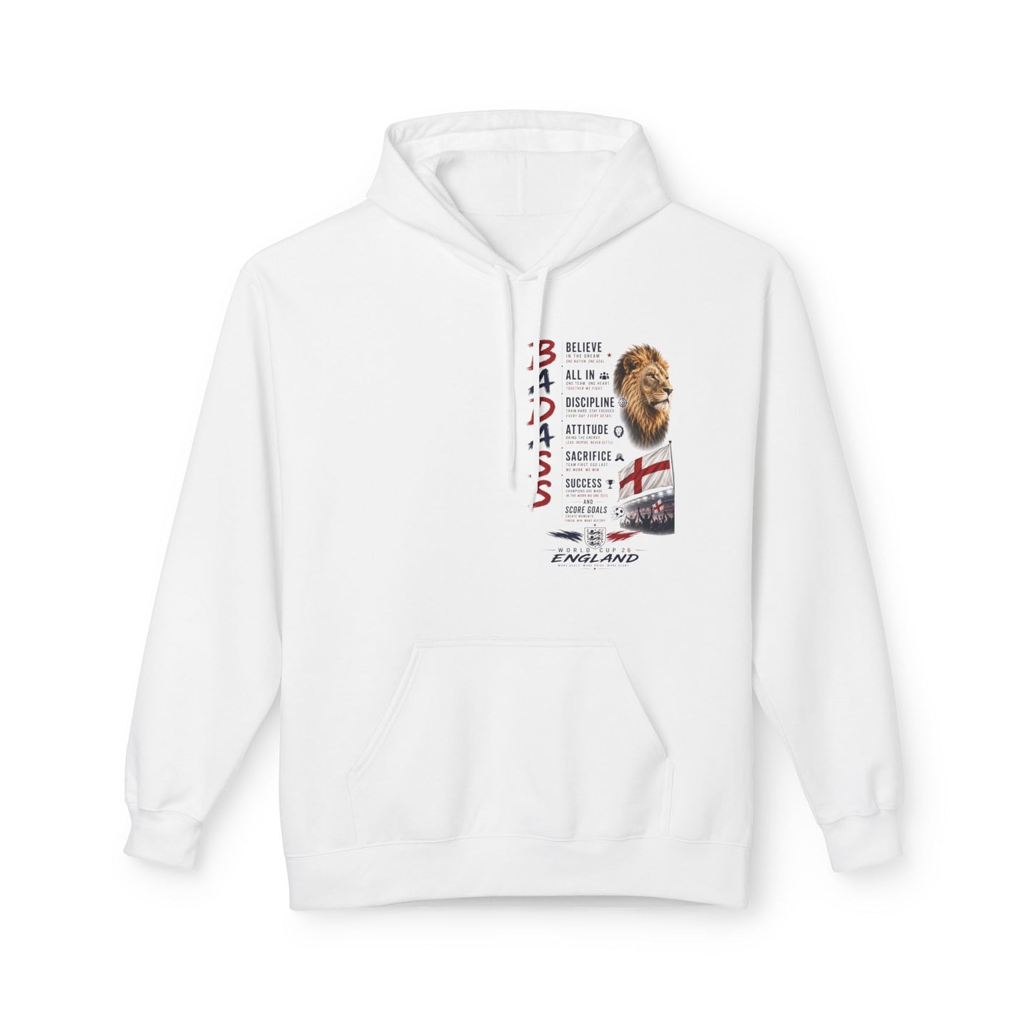 Hoodie — "Badass" England Football Supporter Graphic Hoodie