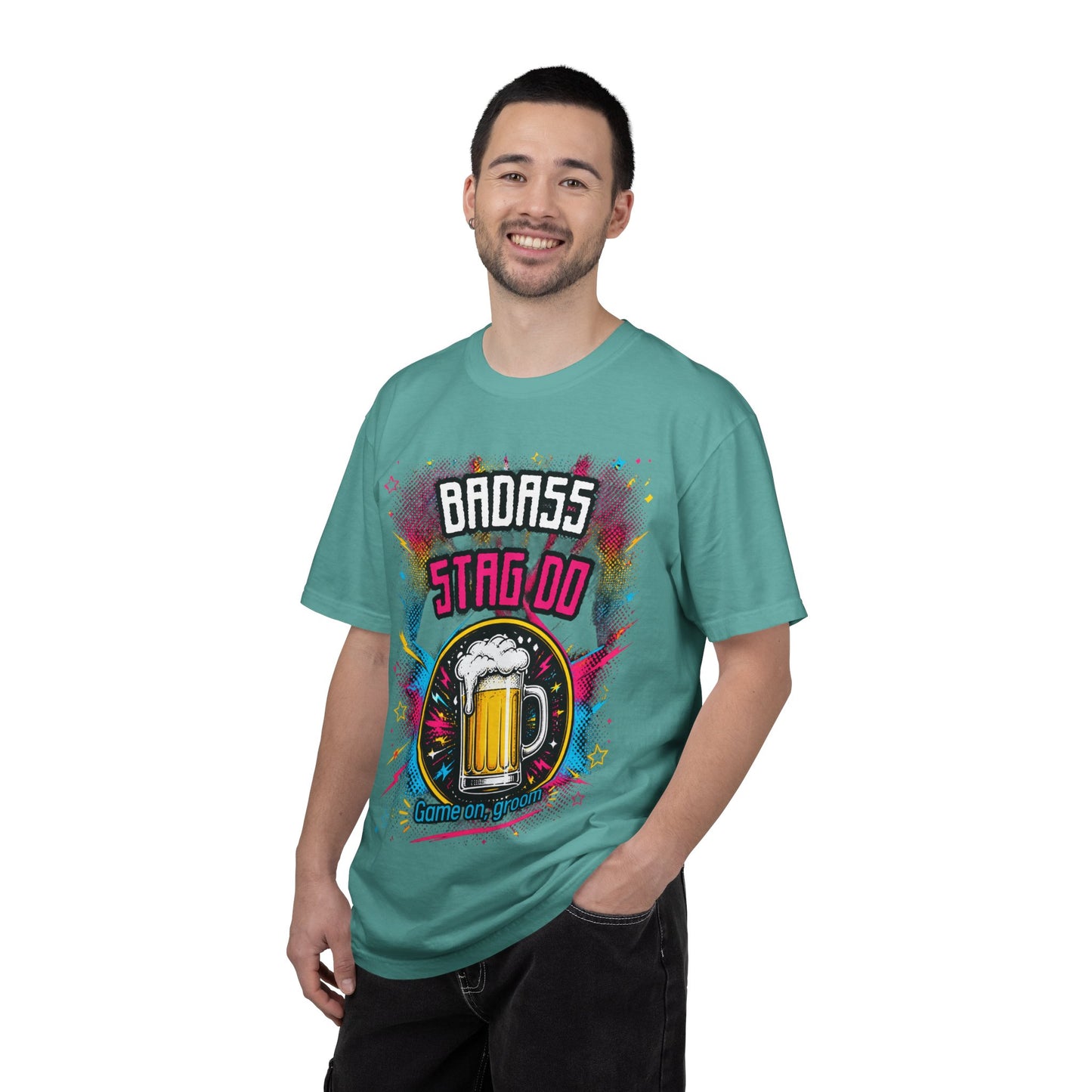 Stag Do T-Shirt — "Badass Stag Do" Beer Mug Bachelorette Party Tee