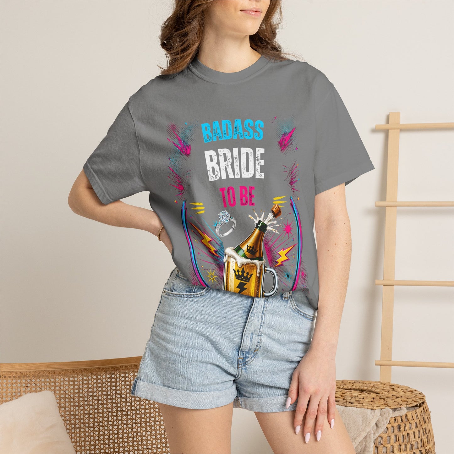 Badass Bride To Be T-Shirt — Bachelorette Party Champagne Tee