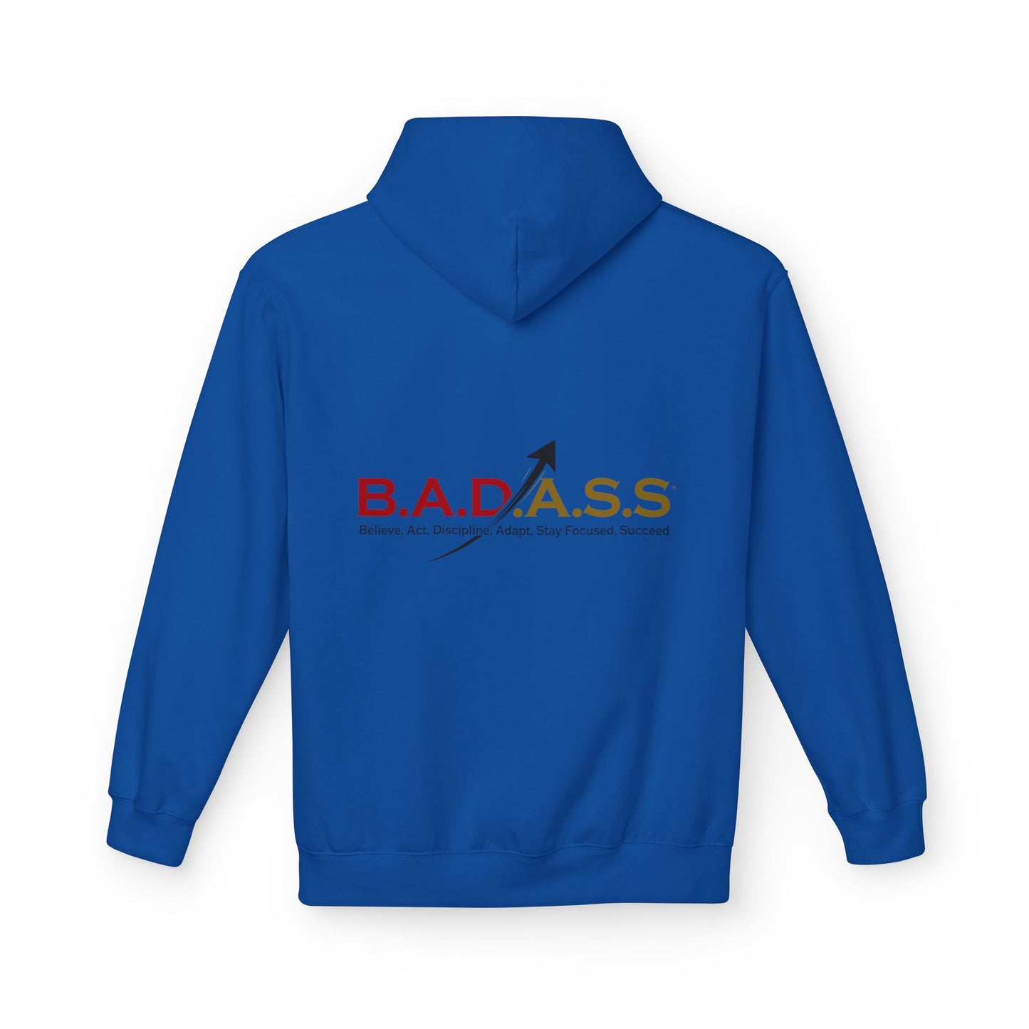 B.A.D.A.S.S. Hoodie - Motivational Arrow Graphic Pullover (Believe Act Discipline Adapt Stay Focused Succeed)