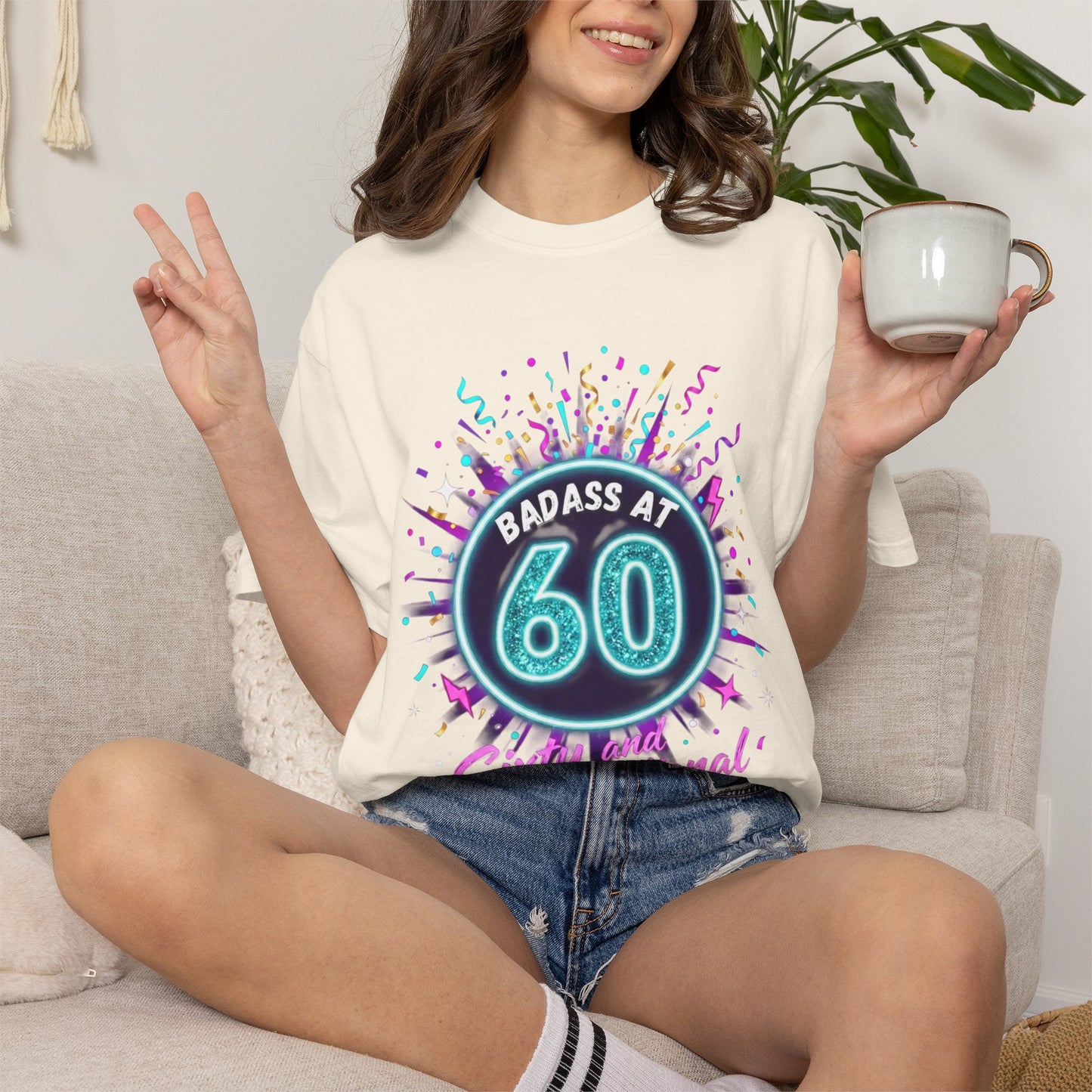 Badass at 60 Graphic T-Shirt — Sixty & Sensational Birthday Tee