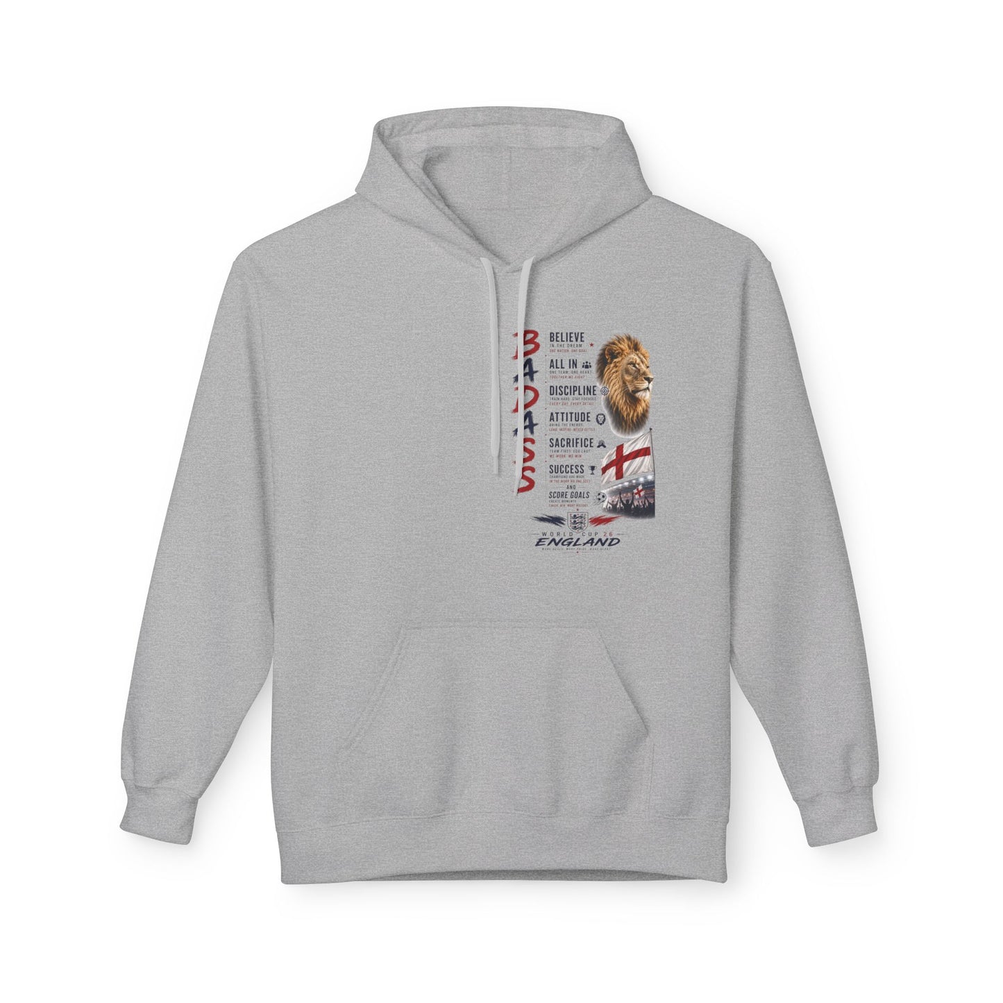 Hoodie — "Badass" England Football Supporter Graphic Hoodie