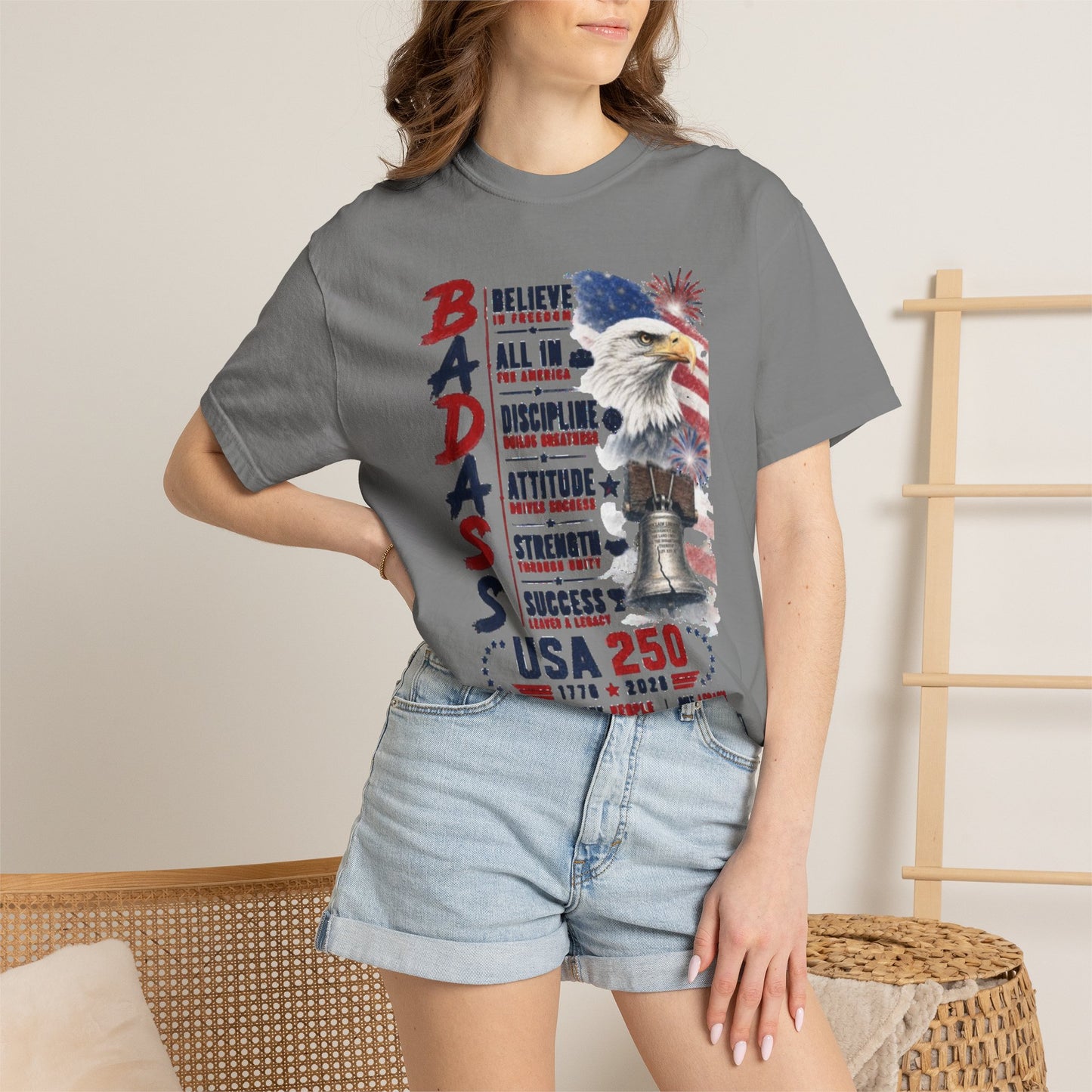 Badass USA 250 Patriotic Eagle T-Shirt — Tribute 250 years