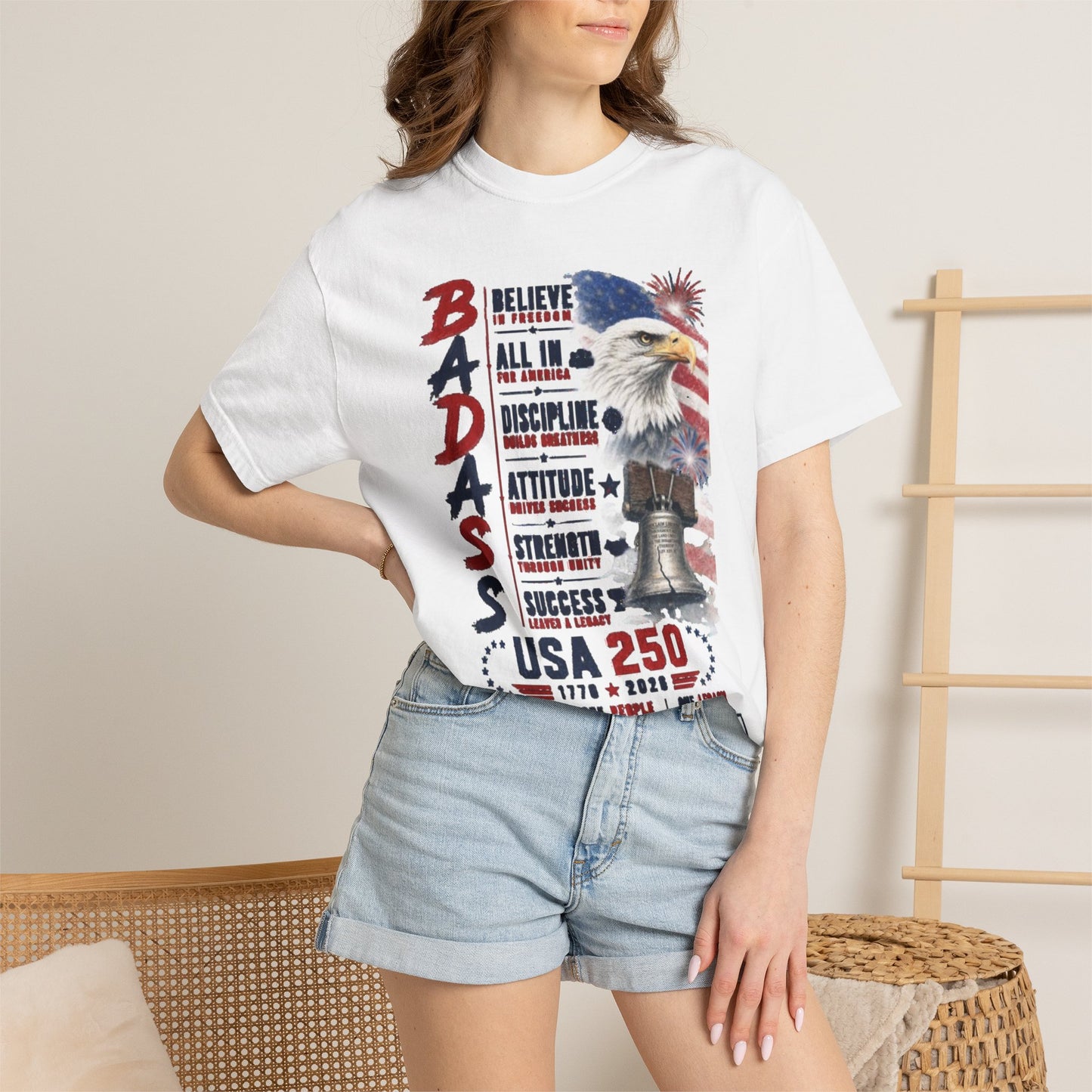 Badass USA 250 Patriotic Eagle T-Shirt — Tribute 250 years