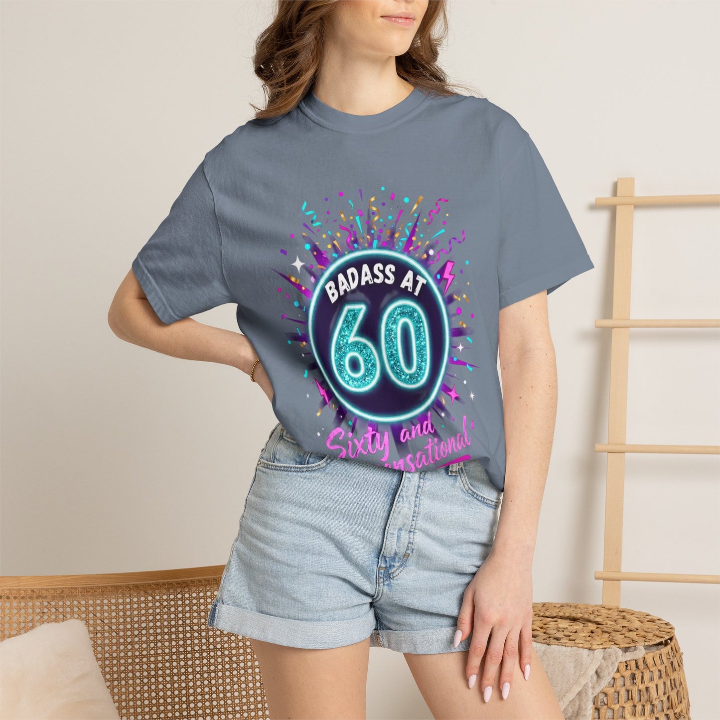 Badass at 60 Graphic T-Shirt — Sixty & Sensational Birthday Tee