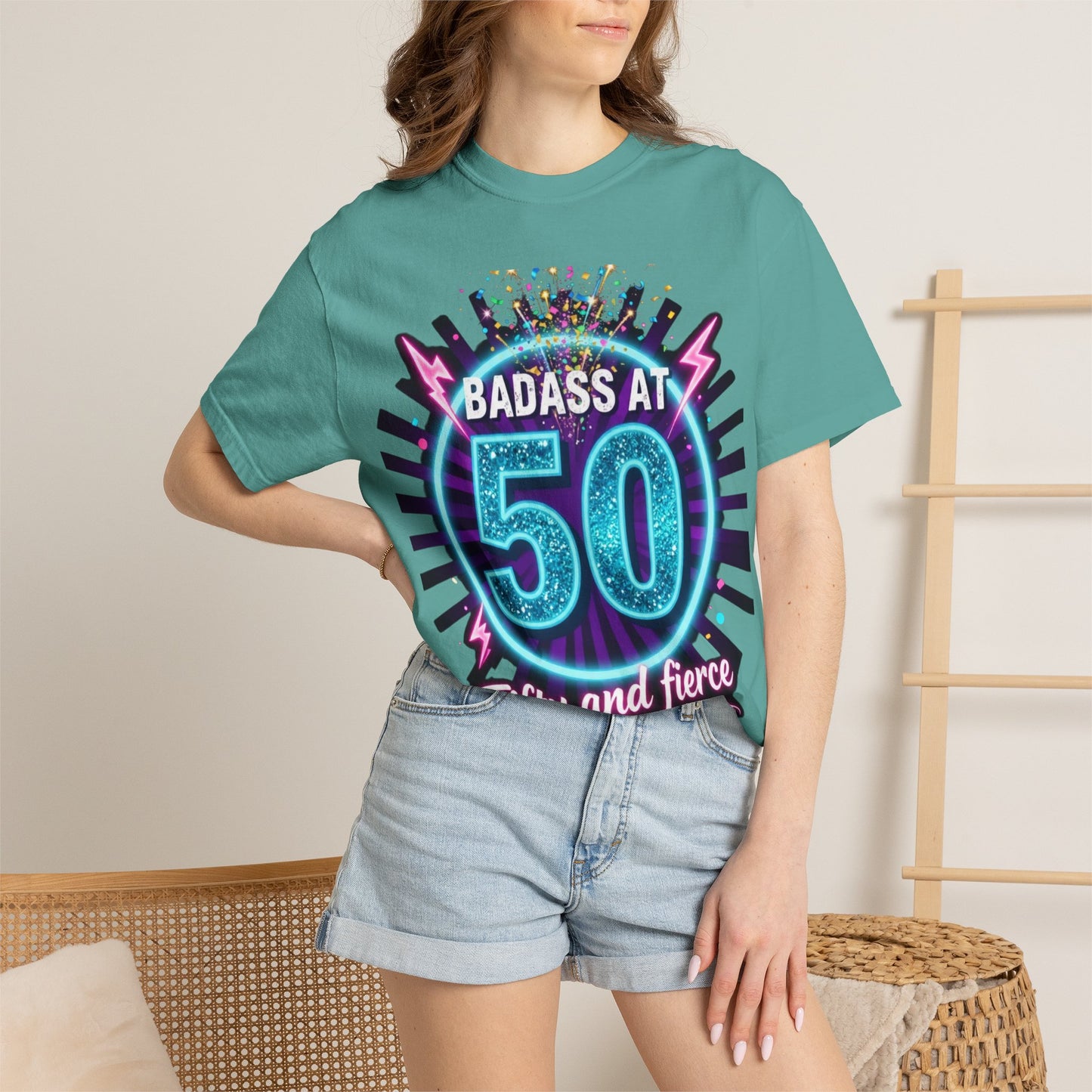 Badass at 50 T-Shirt — Fifty and Fierce Birthday Tee