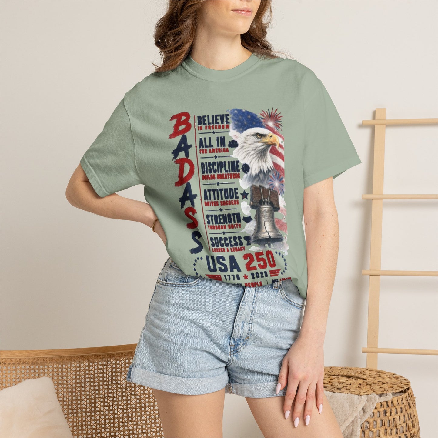 Badass USA 250 Patriotic Eagle T-Shirt — Tribute 250 years