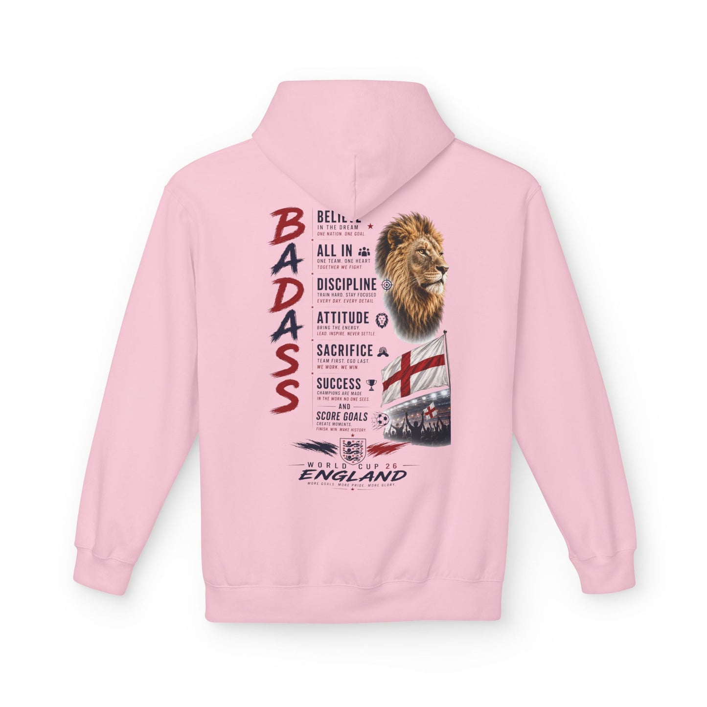 Hoodie — "Badass" England Football Supporter Graphic Hoodie