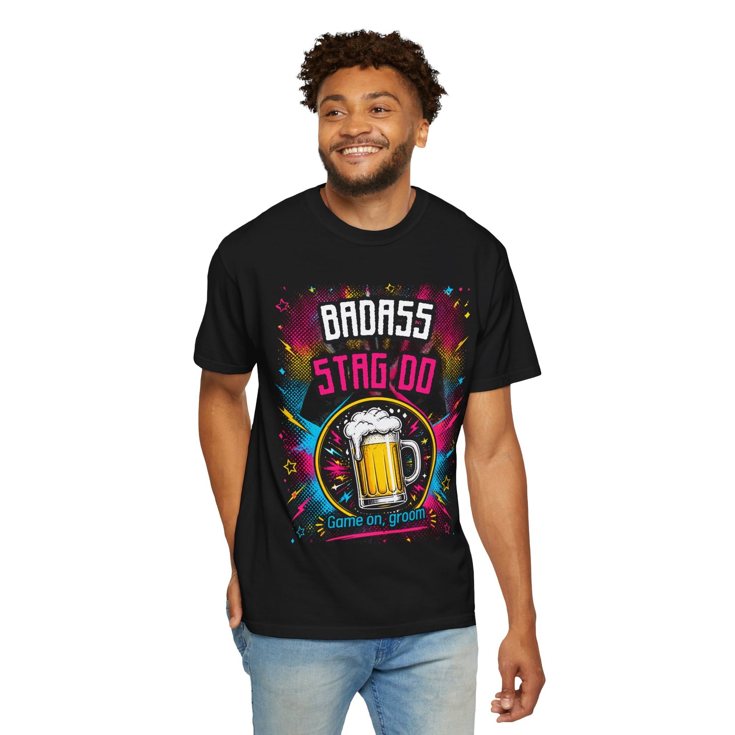 Stag Do T-Shirt — "Badass Stag Do" Beer Mug Bachelorette Party Tee