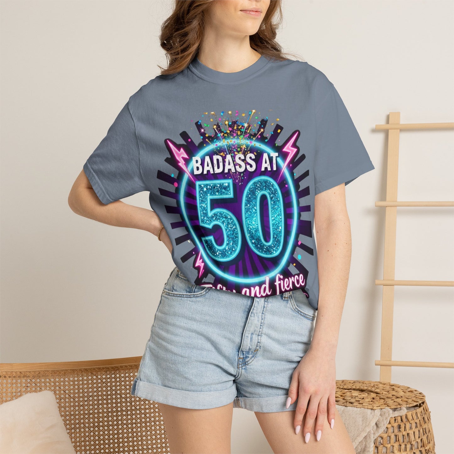 Badass at 50 T-Shirt — Fifty and Fierce Birthday Tee