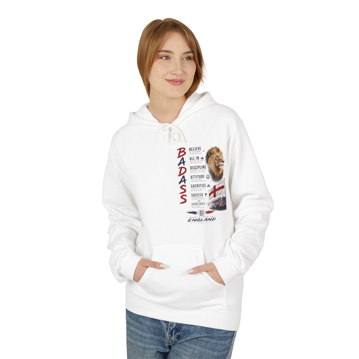 Hoodie — "Badass" England Football Supporter Graphic Hoodie