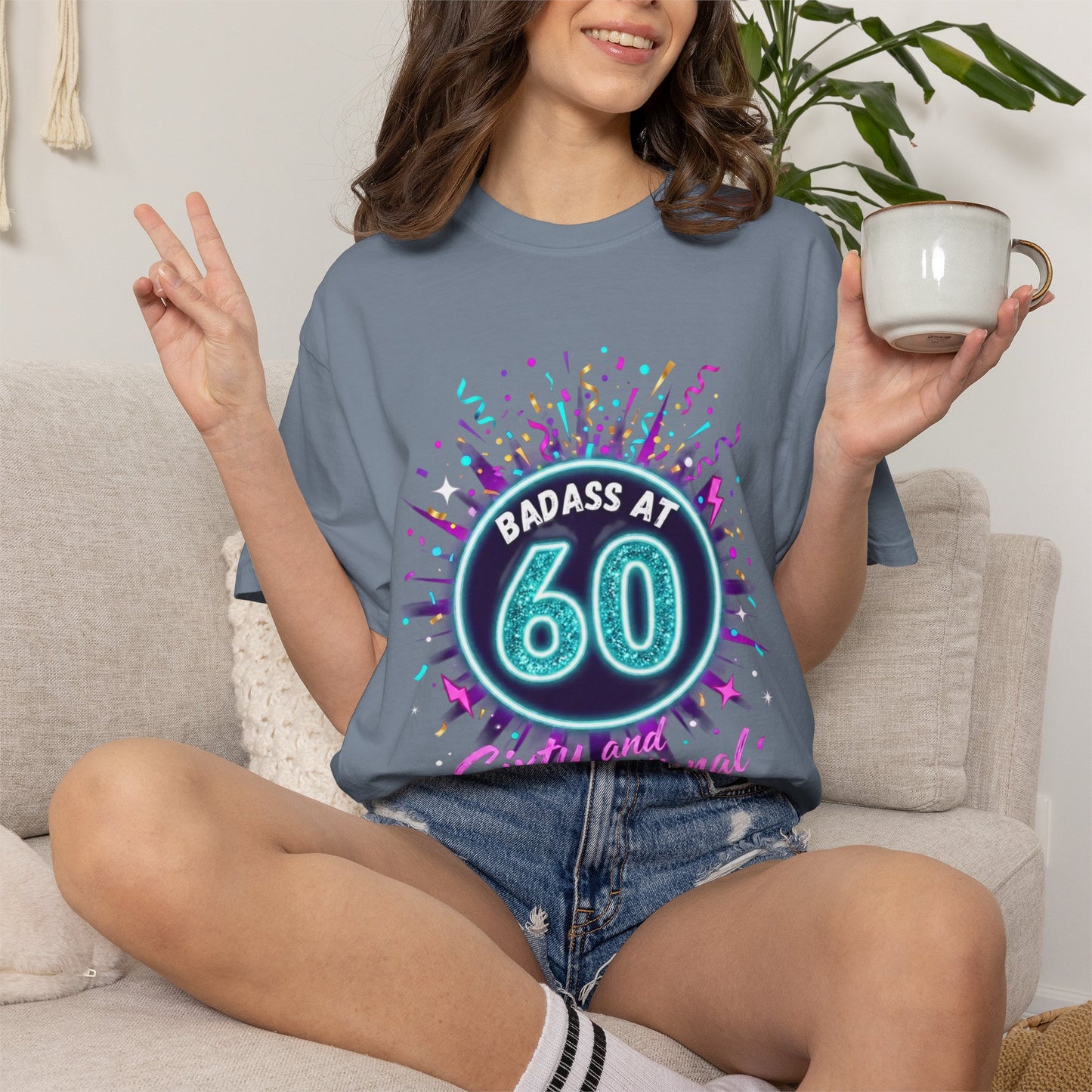 Badass at 60 Graphic T-Shirt — Sixty & Sensational Birthday Tee