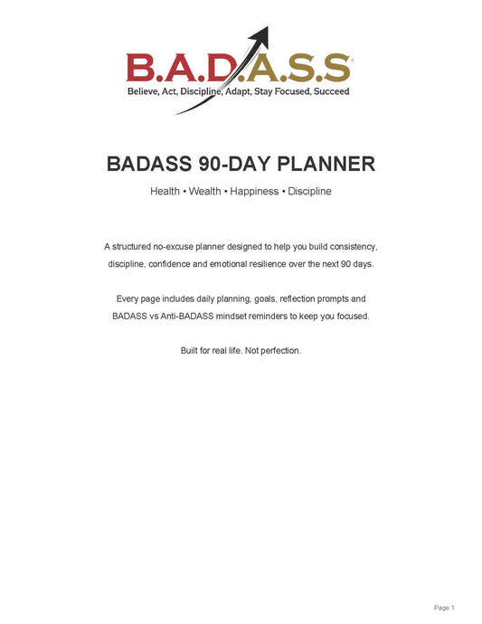 B.A.D. A.S.S 90 day Digital  Planner
